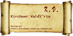 Kirchner Valéria névjegykártya
